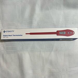 ETEKCITY Red Digital Meat Thermometer EMT-100 LCD Digital Display Waterproof